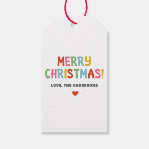 Modern Colorful Merry Christmas Gift Tags