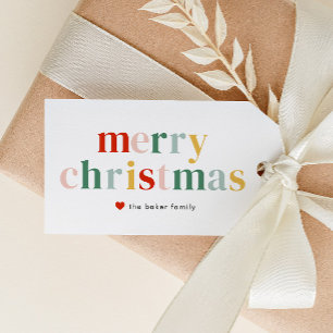 Modern Colorful Merry Christmas Gift Tags