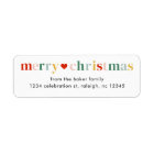 Modern Colorful Merry Christmas Return Address