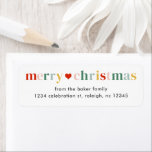 Modern Colorful Merry Christmas Return Address Label<br><div class="desc">Modern Colorful Merry Christmas Return Address label. Click the edit/personalize button to customize this design with your text.</div>