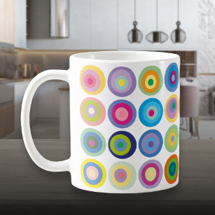 Modern Colorful Mid Century Circles Pattern Coffee Mug