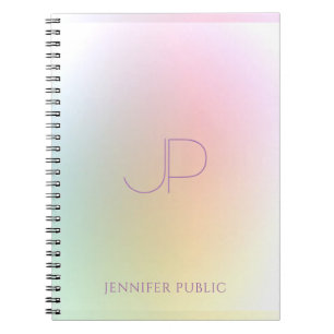 Modern Colorful Monogram Template Elegant Notebook