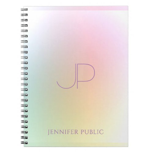 Modern Colorful Monogram Template Elegant Notebook