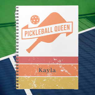 Modern Colorful Monogrammed Pickleball Notebook