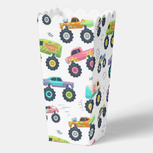 Modern Colorful Monster Truck Kids Party Favor Boxes