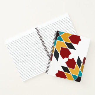 Modern colorful moroccan tiles notebook