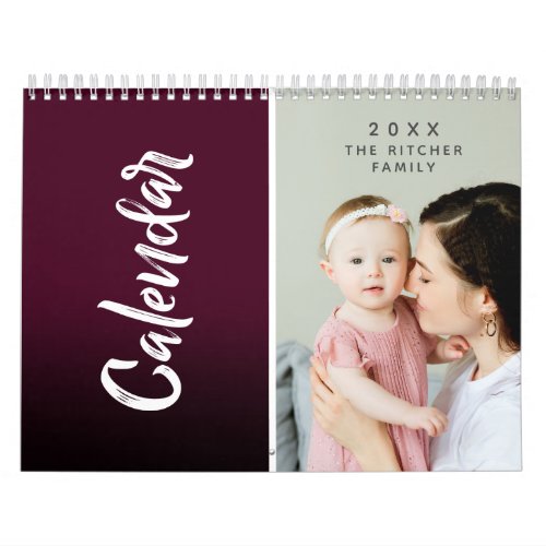 Modern Colorful multi photo Family  Friends gifts Calendar