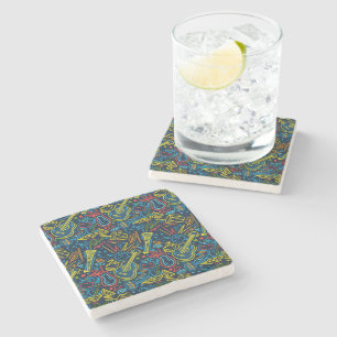Modern Colorful Music Instrument Music Lovers Stone Coaster