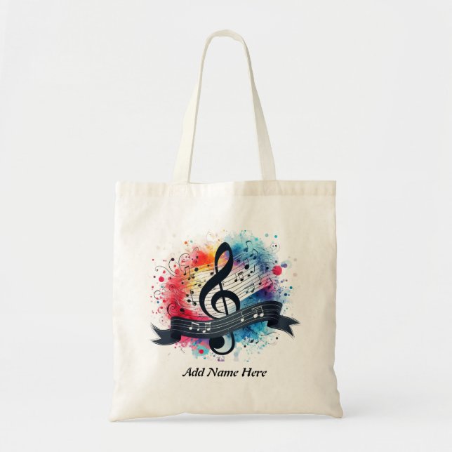 Modern Colorful Musical Notes Music lover  Tote Bag (Front)