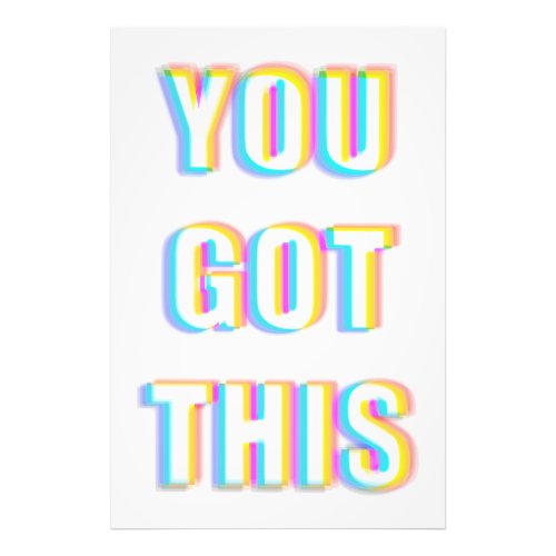  Modern Colorful Neon You Got This Quote  Design Photo Print