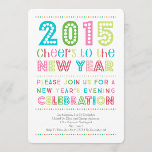 Modern Colorful New Years Eve Party Invitation