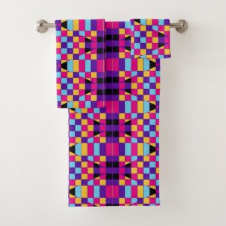 Modern Colorful Op Art Mosaic Geometric Pattern