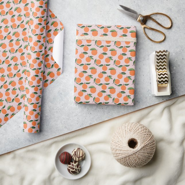 Modern Colorful Oranges Pattern Wrapping Paper (Crafts)