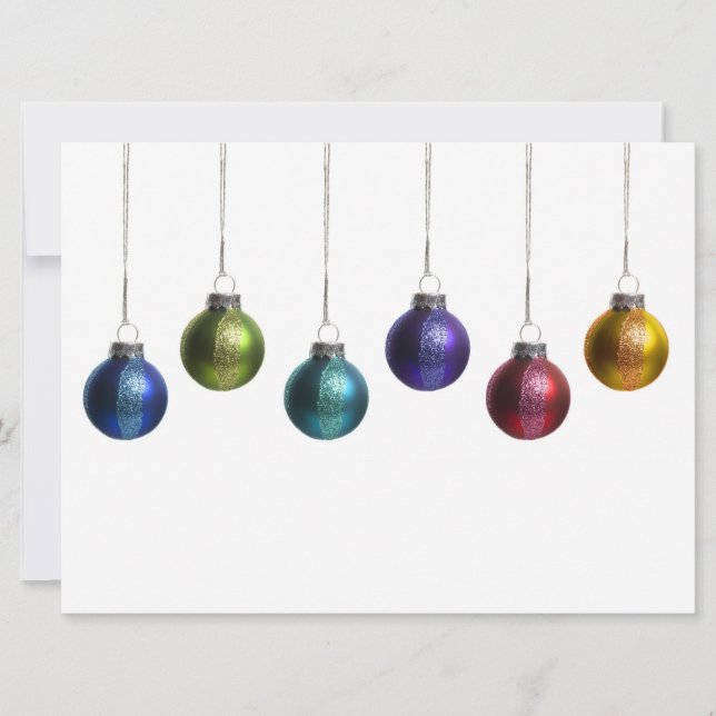 Modern Colorful Ornaments Christmas Greeting Card (Front)