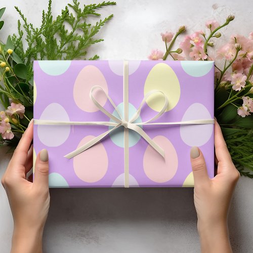 Modern Colorful Pastel Eggs Pattern  Easter  Wrap Wrapping Paper