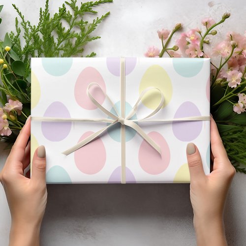 Modern Colorful Pastel Eggs Pattern  Easter  Wrapping Paper