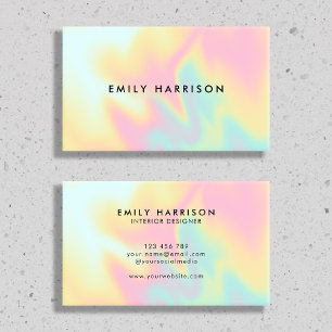 Modern Colorful Pastel Ombre Business Card