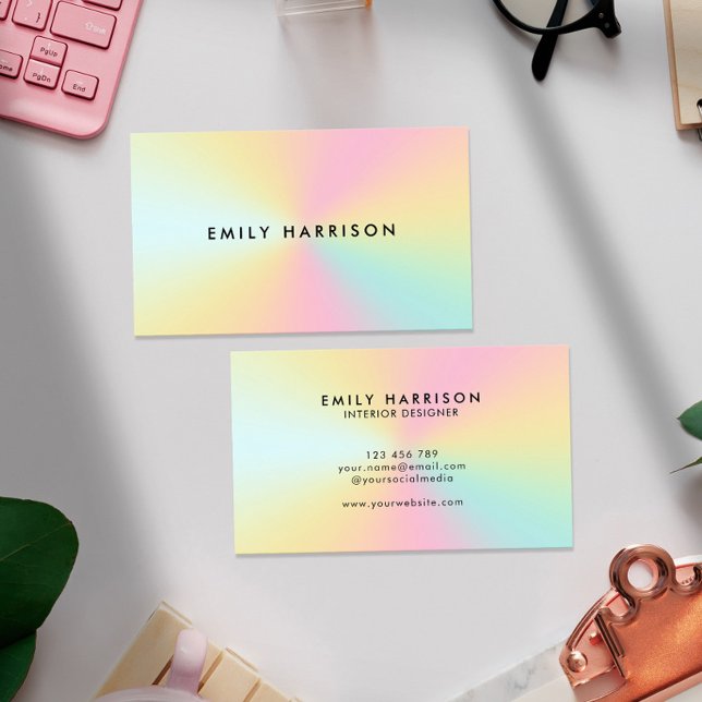 Modern Colorful Pastel Ombre Business Card (Creator Uploaded)