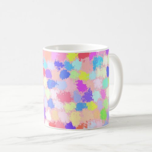 Modern Colorful Pastel Paint Blotches Pattern Coffee Mug