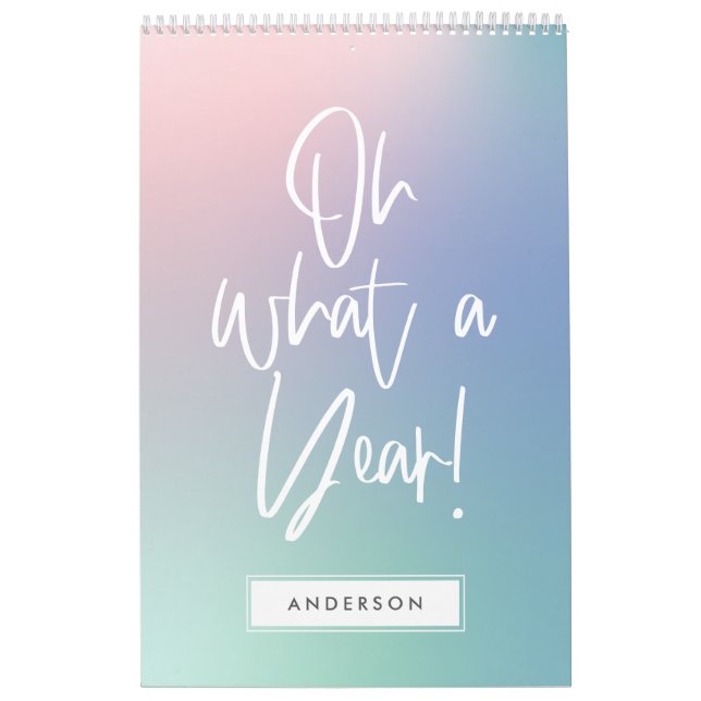 Modern colorful pastel rainbow photo calendar (Cover)