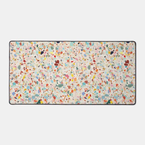 Modern Colorful Pastel Terrazzo Pattern Desk Mat