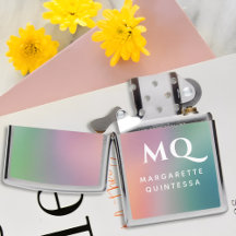 Modern Colorful Pastel White Monogrammed Initials
