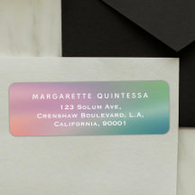 Modern Colorful Pastel White Unique Return Address