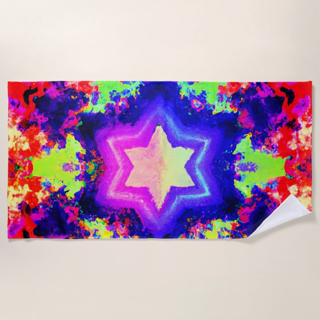 Modern Colorful Pattern Design Beach Towel (Front)