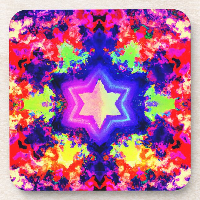 Modern Colorful Pattern Design Beverage Coaster (Front)