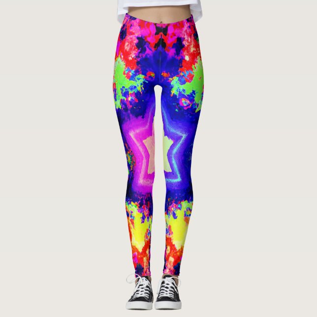 Modern Colorful Pattern Design Leggings (Front)