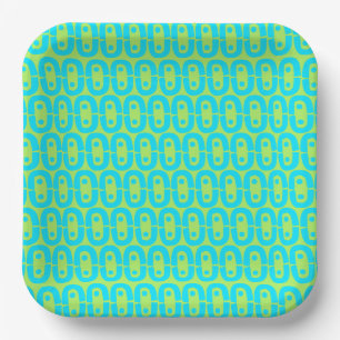 modern colorful pattern paper plates
