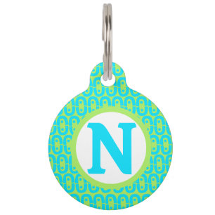 modern colorful pattern pet ID tag