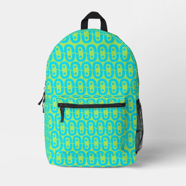 modern colorful pattern printed backpack (Front)
