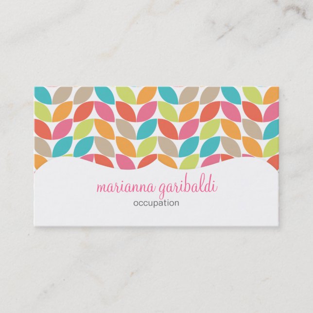 Modern Colorful Pattern Profissional Business Card (Front)