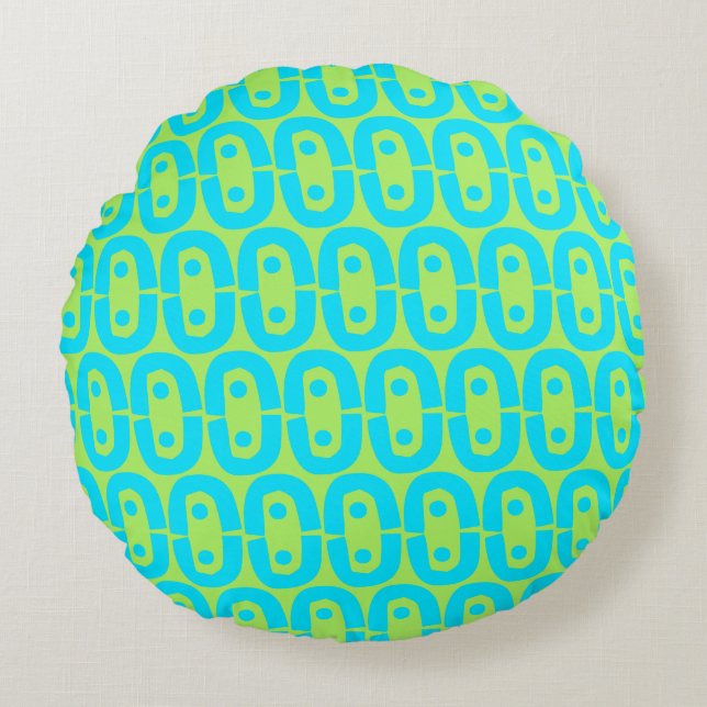 modern colorful pattern round pillow (Front)