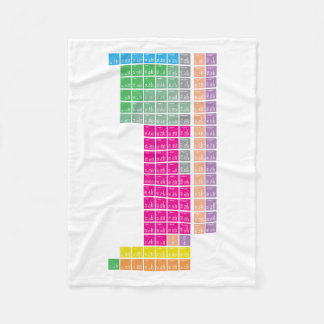 Modern Colorful Periodic Table Fleece Blanket