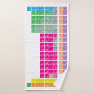 Modern Colorful Periodic Table Towel