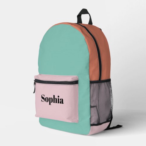 Modern Colorful Personalized Name Printed Backpack