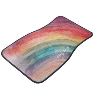 Modern Colorful Personalized Rainbow Car Floor Mat