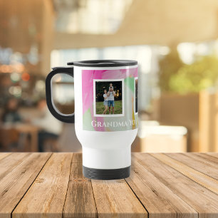 Modern Colorful Photo Collage Grandma Travel Mug