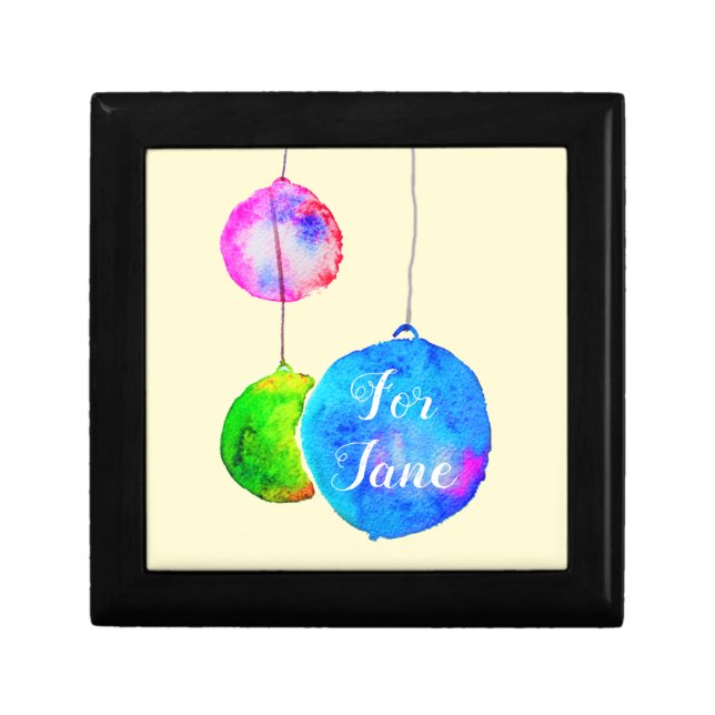 Modern colorful pink and blue Christmas Gift Box (Front)