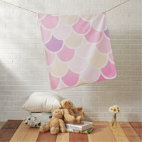 Modern Colorful Pink Mermaid Scales Pattern Baby Blanket