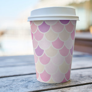 Modern Colorful Pink Mermaid Scales Pattern Paper Cups