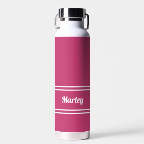 Modern Colorful Pink Minimal Stylish Classic Name Water Bottle