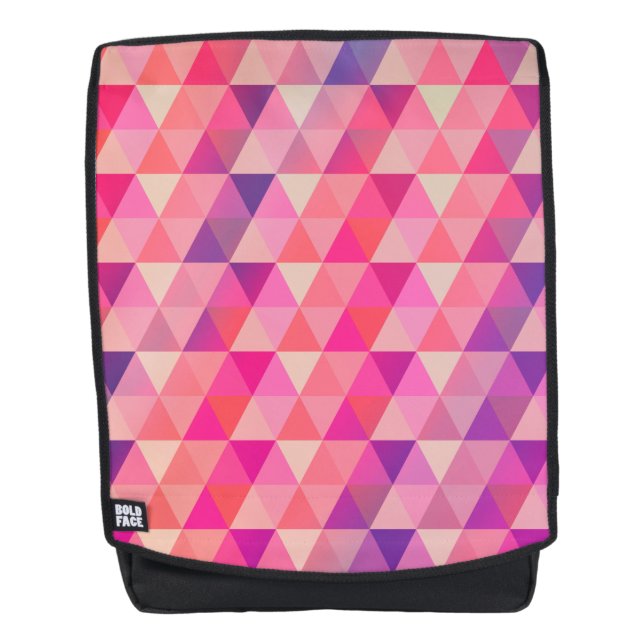 Modern Colorful Pink Purple Geometric Triangles Backpack (Front)