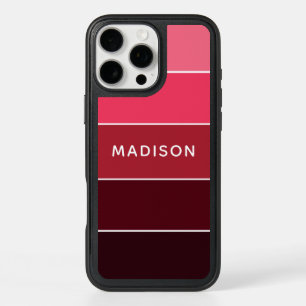 Modern Colorful Pinks Colorblock Personalized Name iPhone 16 Pro Max Case