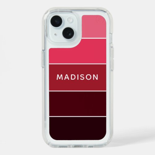 Modern Colorful Pinks Colorblock Personalized Name iPhone 15 Case