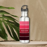 Modern Colorful Pinks Colorblock Personalized Name Stainless Steel Water Bottle<br><div class="desc">This colorful and modern design features a color-block pattern in pink and plum with your personalized name #waterbottles #drinkware #personalizedgifts</div>