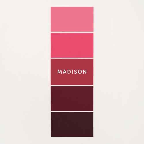 Modern Colorful Pinks Colorblock Personalized Name Yoga Mat