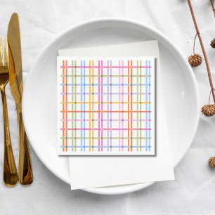 Modern Colorful Plaid Baby Shower Theme Napkins